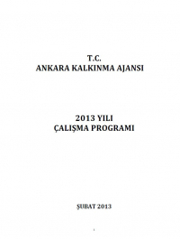 Ankara Kalkınma Ajansı 2013 Yılı Çalışma Programı 