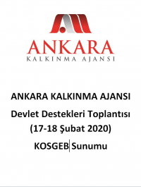 Ankara Kalkınma Ajansı 17-18 Şubat 2020 Devlet Destekleri Toplantısı- KOSGEB Sunumu