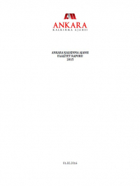 Ankara Kalkınma Ajansı 2015 Yılı Faaliyet Raporu