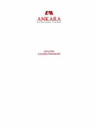 Ankara Kalkınma Ajansı 2016 Yılı Çalışma Programı