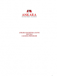 Ankara Kalkınma Ajansı 2019 Yılı Çalışma Programı 