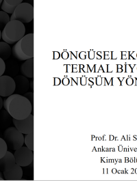 Döngüsel Ekonomi ve  Termal Biyokütle Dönüşüm Yöntemleri - Prof. Dr. Ali SINAĞ
